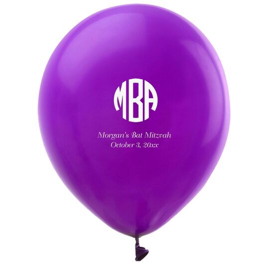 Rounded Monogram with Text Latex Balloons